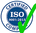 ISO 9001:2015 Certified badge.