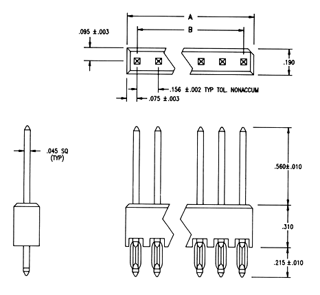 AWI connectors 5045 - Single Row Header - Mechanical Components IBS Electronics Global Electronics Components Distributor