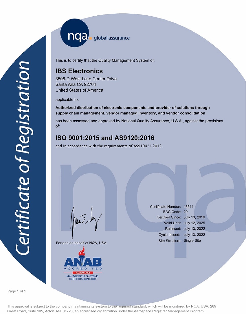 AS9120-2016 Certified
